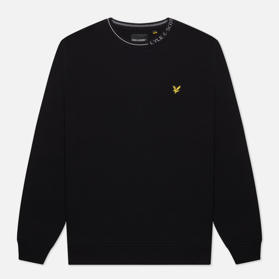Мужская толстовка Lyle & Scott Branded Ringer Crew Neck Jet Black