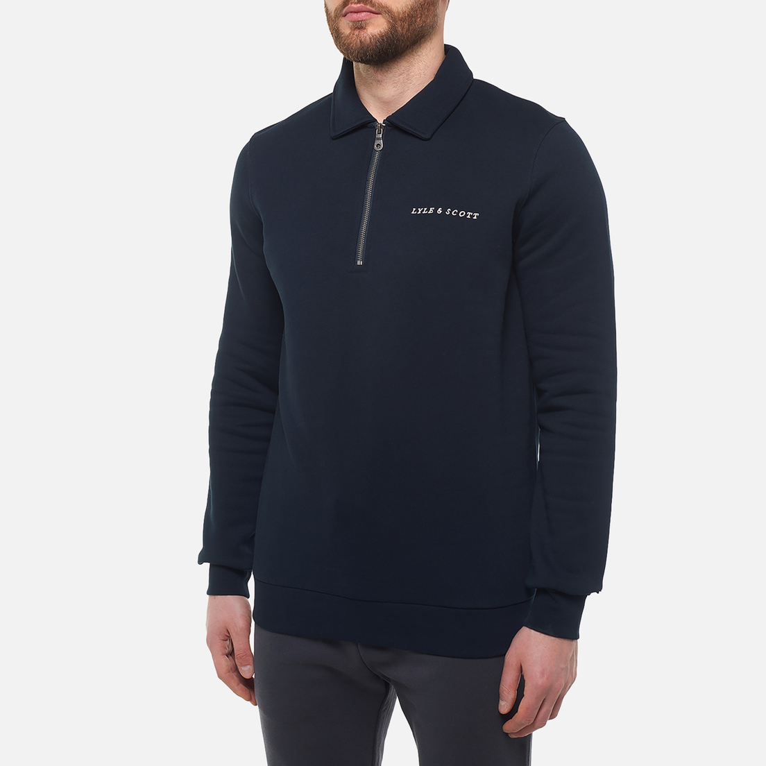 Lyle & Scott Мужская толстовка Embroidered Collared Quarter Zip