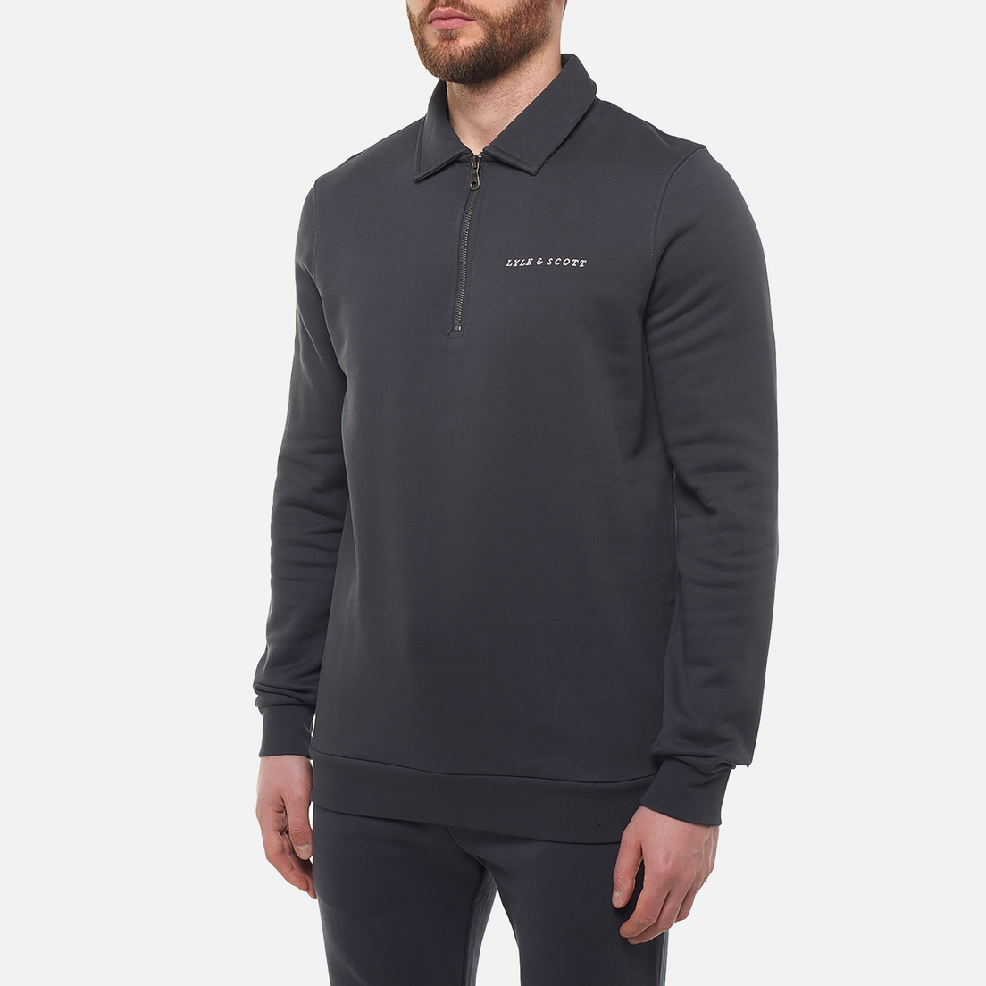 Lyle & Scott Мужская толстовка Embroidered Collared Quarter Zip