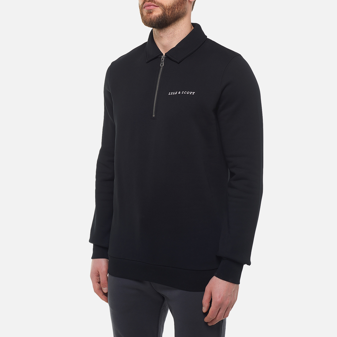 Lyle & Scott Мужская толстовка Embroidered Collared Quarter Zip