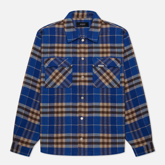 Мужская рубашка REPRESENT Heavyweight Intial Flannel, цвет синий