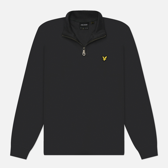 Lyle & Scott Felpa Uomo Loopback Quarter Zip Senza Cappuccio - Cotone Morbido, Vestibilità Oversize, Aquila Sul Petto