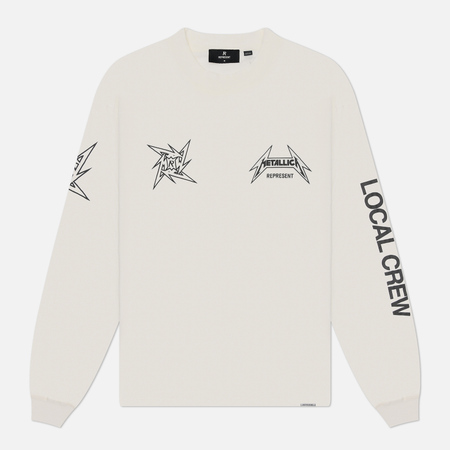   Brandshop Мужской лонгслив REPRESENT x Metallica Local Crew, цвет белый, размер XXL
