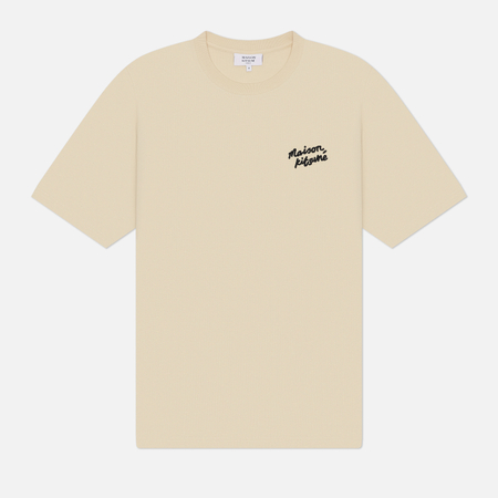 Мужская футболка Maison Kitsune Handwriting Comfort, цвет бежевый, размер XL