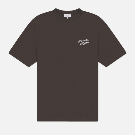 Мужская футболка Maison Kitsune Handwriting Comfort, цвет коричневый, размер S