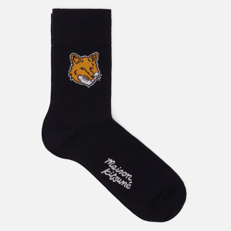  Носки Maison Kitsune Fox Head, цвет чёрный, размер 36-39 EU
