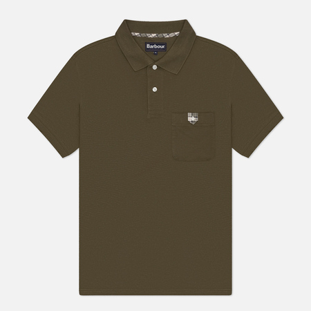  Мужское поло Barbour Tothill Tailored, цвет оливковый, размер L