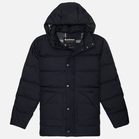 Мужской пуховик Barbour Brampton Puffer, цвет синий, размер L