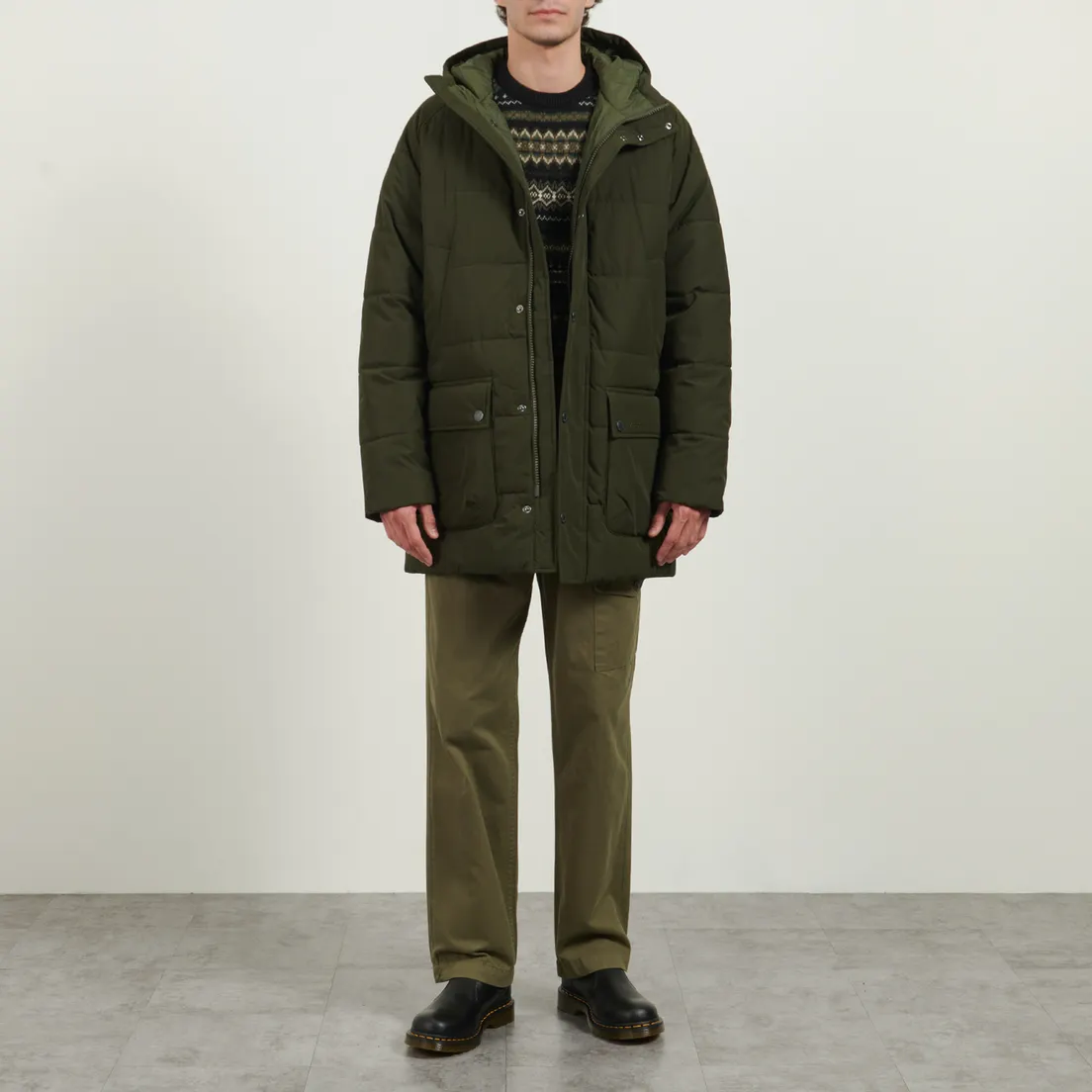 Barbour Мужская куртка парка Hooded Bedale Puffer