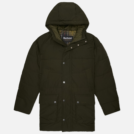 Мужская куртка парка Barbour Hooded Bedale Puffer, цвет оливковый, размер XL