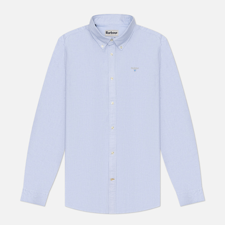  Мужская рубашка Barbour Striped Oxford Tailored, цвет голубой, размер XXL