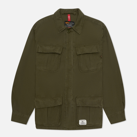 Мужская демисезонная куртка Alpha Industries Jungle Fatigue Shirt, цвет оливковый, размер M - фото 1
