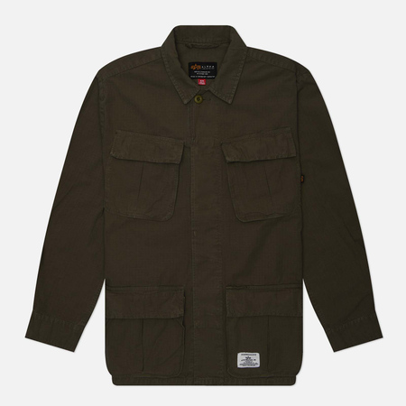 Мужская демисезонная куртка Alpha Industries Jungle Fatigue Shirt, цвет оливковый, размер S - фото 1
