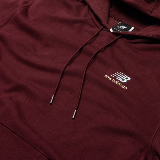 Мужская толстовка New Balance Essentials Embroidered Hoodie Bordeaux