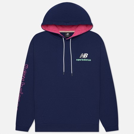 Мужская толстовка New Balance Athletics Clash Hoodie, цвет синий, размер L