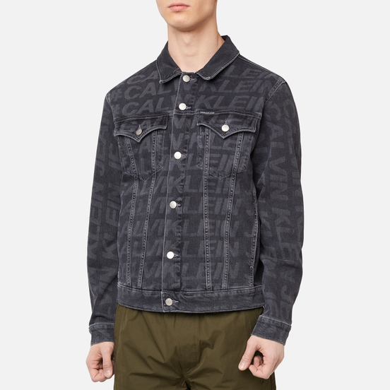 Мужская джинсовая куртка Calvin Klein Jeans Foundation Slim Gray All Over Print