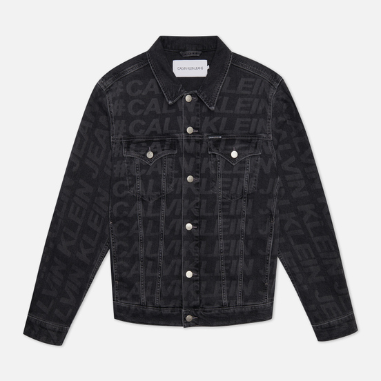 Мужская джинсовая куртка Calvin Klein Jeans Foundation Slim Gray All Over Print