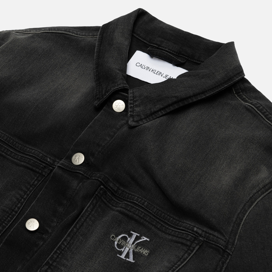 Мужская джинсовая куртка Calvin Klein Jeans Oversized Embroidered Monogram Black
