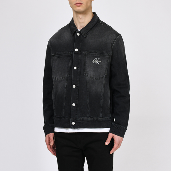 Мужская джинсовая куртка Calvin Klein Jeans Oversized Embroidered Monogram Black
