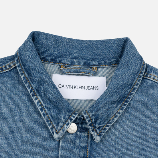 Мужская джинсовая куртка Calvin Klein Jeans Oversized Embroidered Monogram Mid Blue