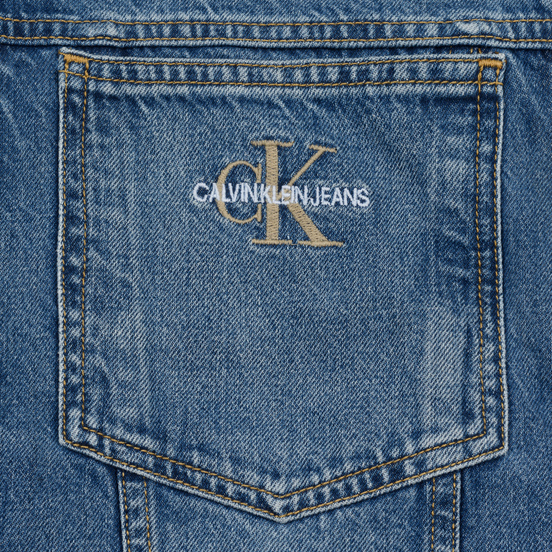 Мужская джинсовая куртка Calvin Klein Jeans Oversized Embroidered Monogram Mid Blue