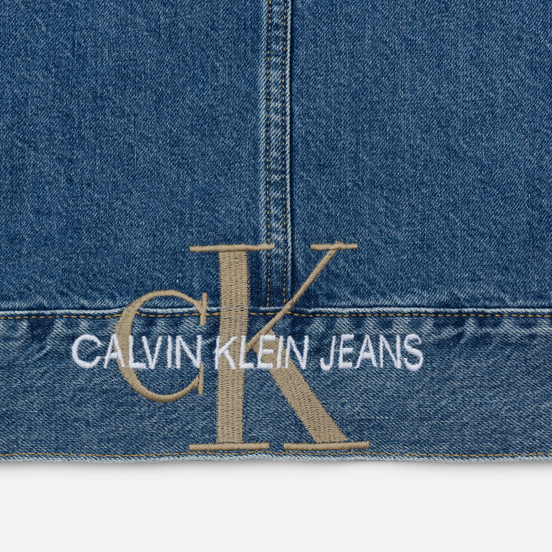 Мужская джинсовая куртка Calvin Klein Jeans Oversized Embroidered Monogram Mid Blue
