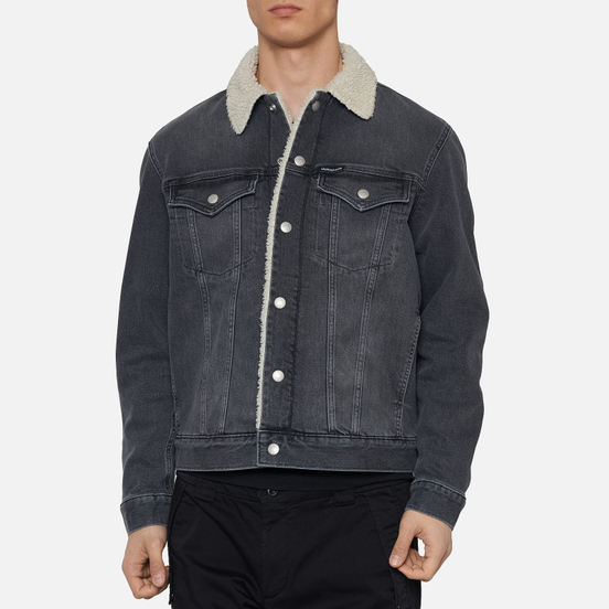 Мужская джинсовая куртка Calvin Klein Jeans Sherpa Denim Gray