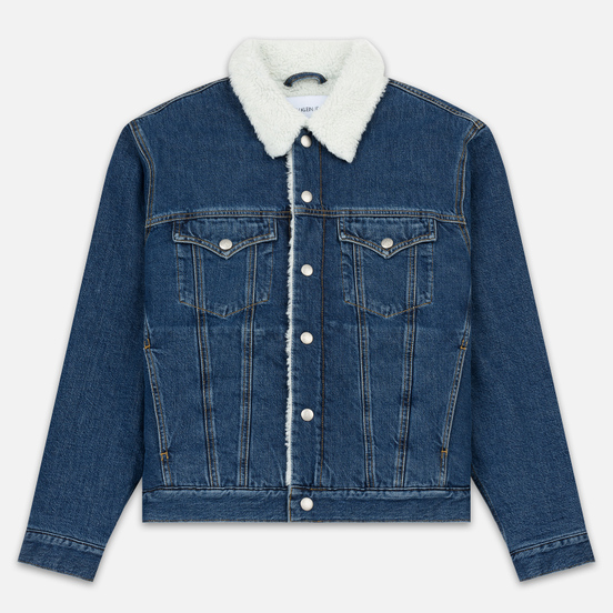 Мужская джинсовая куртка Calvin Klein Jeans Sherpa Regular Fit Mid Blue