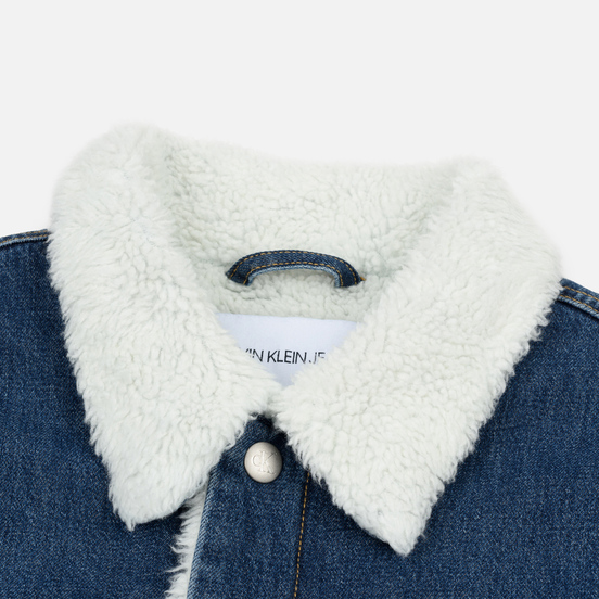 Мужская джинсовая куртка Calvin Klein Jeans Sherpa Regular Fit Mid Blue