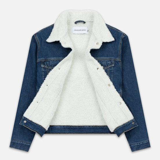 Мужская джинсовая куртка Calvin Klein Jeans Sherpa Regular Fit Mid Blue