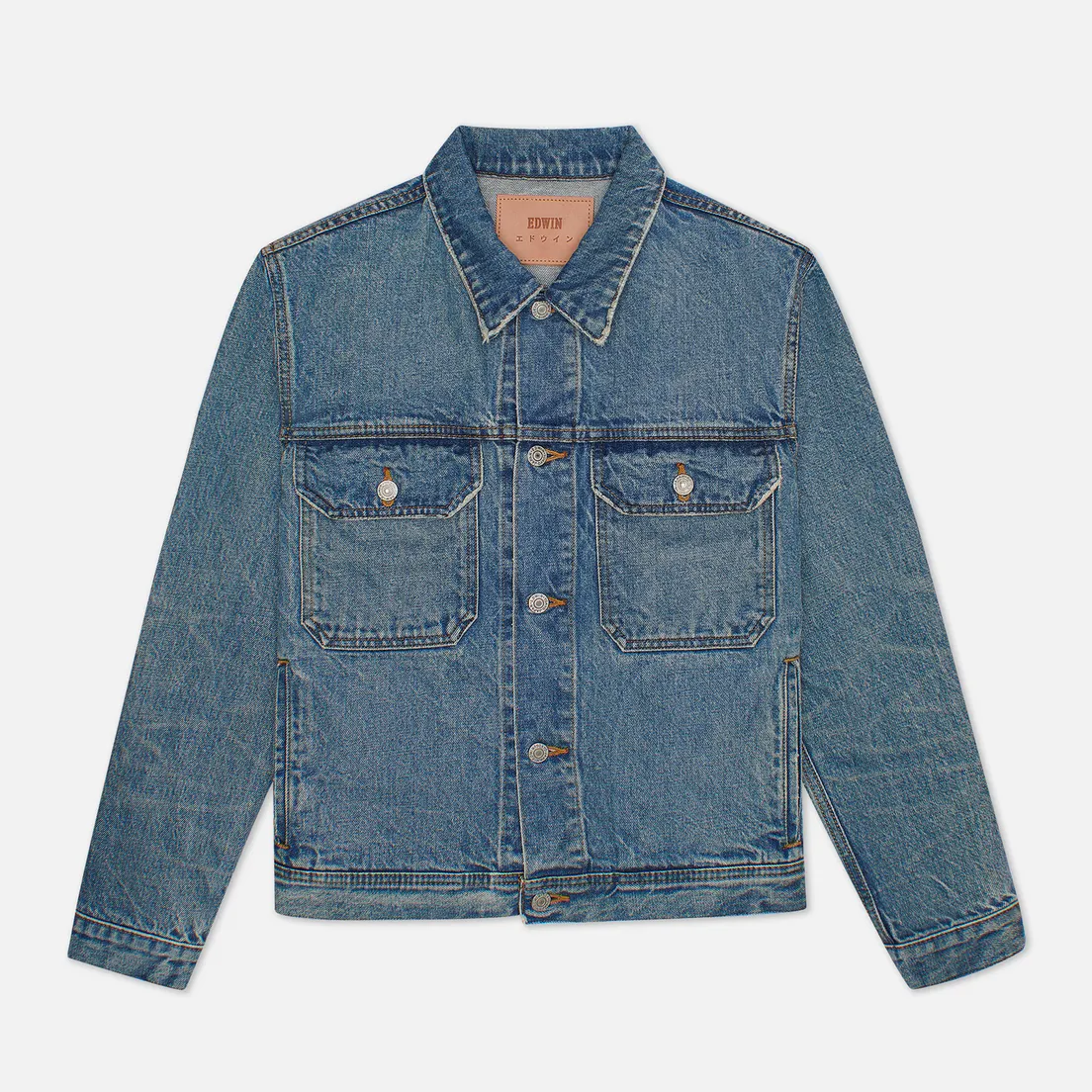 Edwin Мужская джинсовая куртка Denim Kaihara Rainbow Selvage 14 Oz