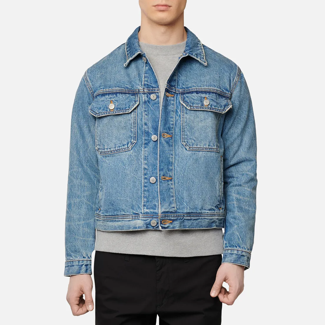 Edwin Мужская джинсовая куртка Denim Kaihara Rainbow Selvage 14 Oz