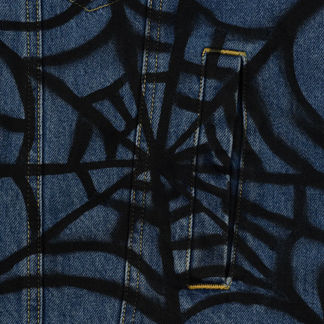 Evisu Мужская джинсовая куртка EK Graffiti Faux 3 In 1 Padded Denim