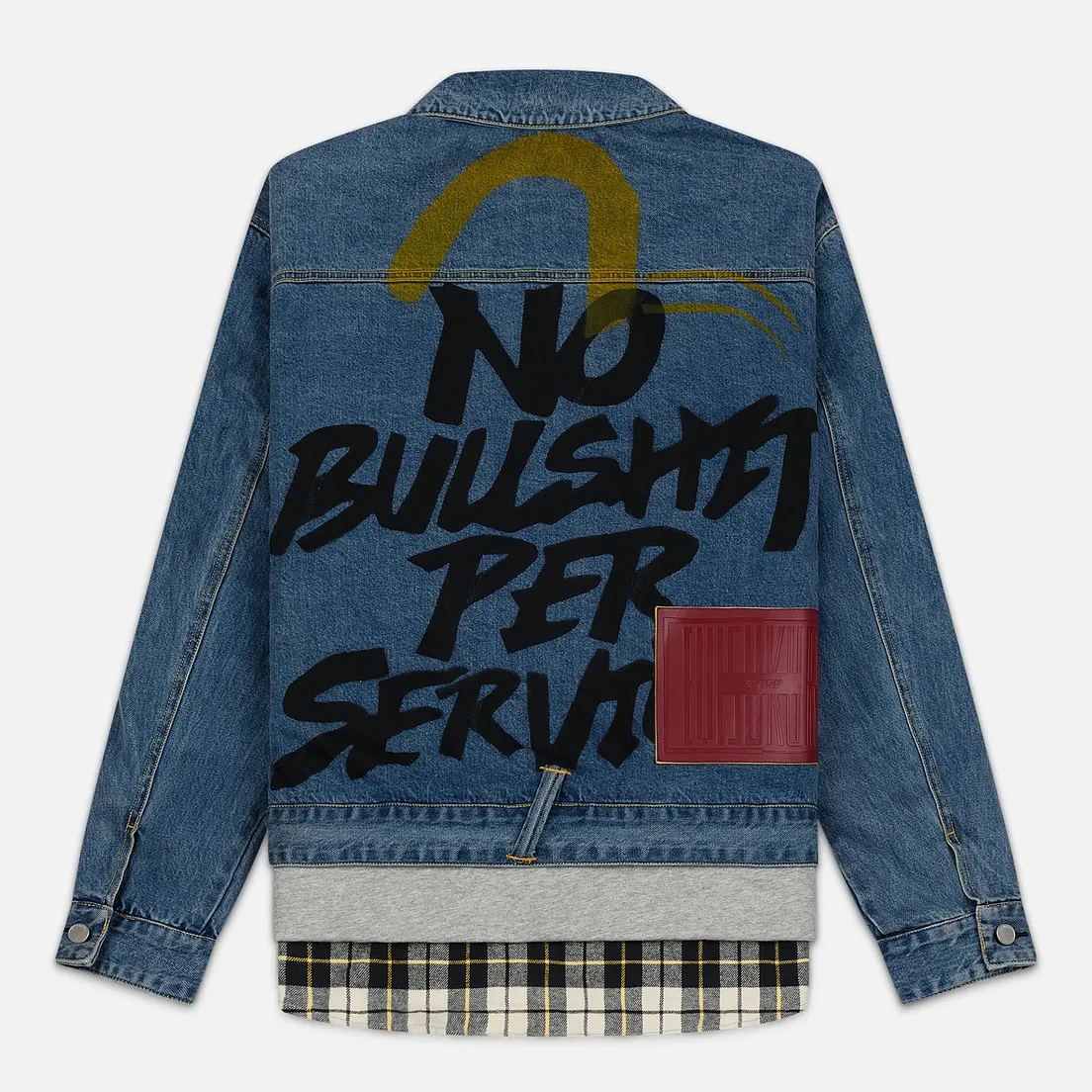 Evisu Мужская джинсовая куртка EK Graffiti Faux 3 In 1 Padded Denim