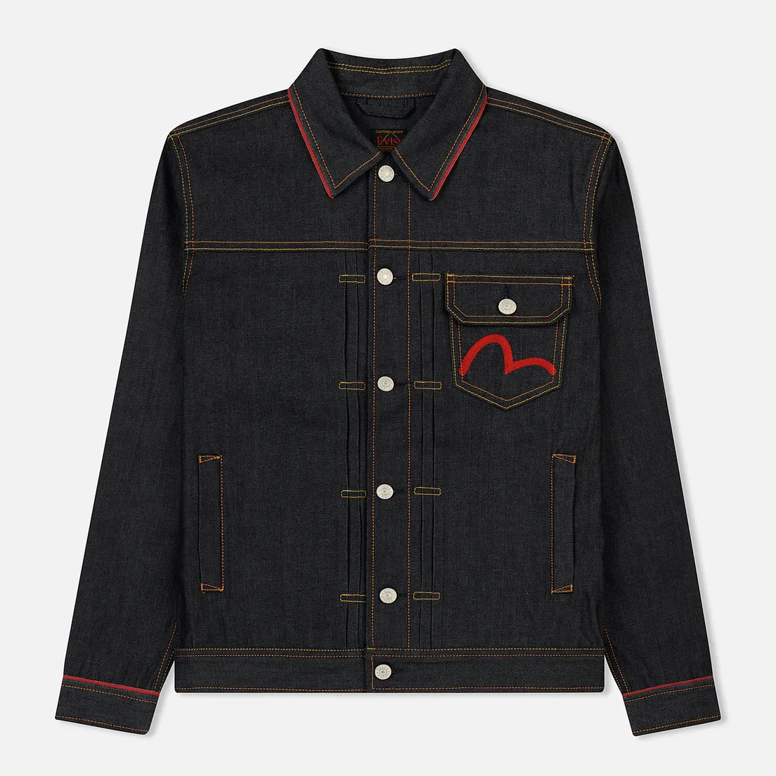 Evisu Мужская джинсовая куртка Heritage Denim Baku & Nue Embroidered At