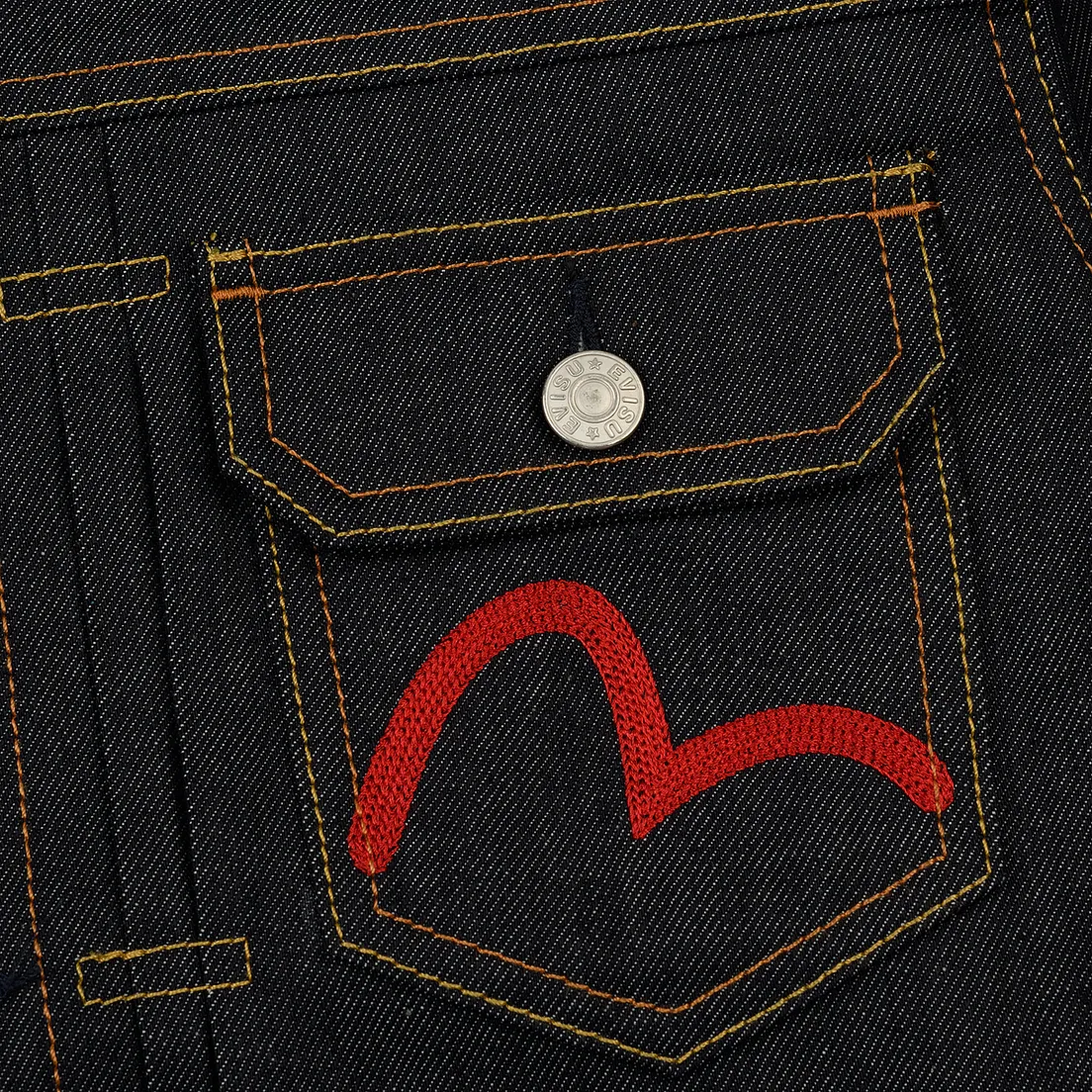 Evisu Мужская джинсовая куртка Heritage Denim Baku & Nue Embroidered At