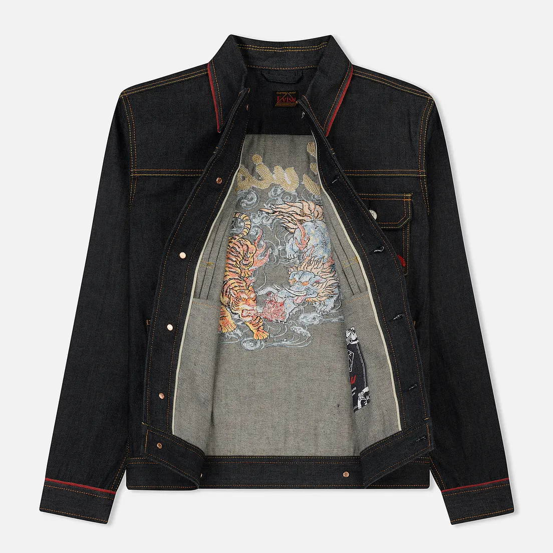 Evisu Мужская джинсовая куртка Heritage Denim Baku & Nue Embroidered At