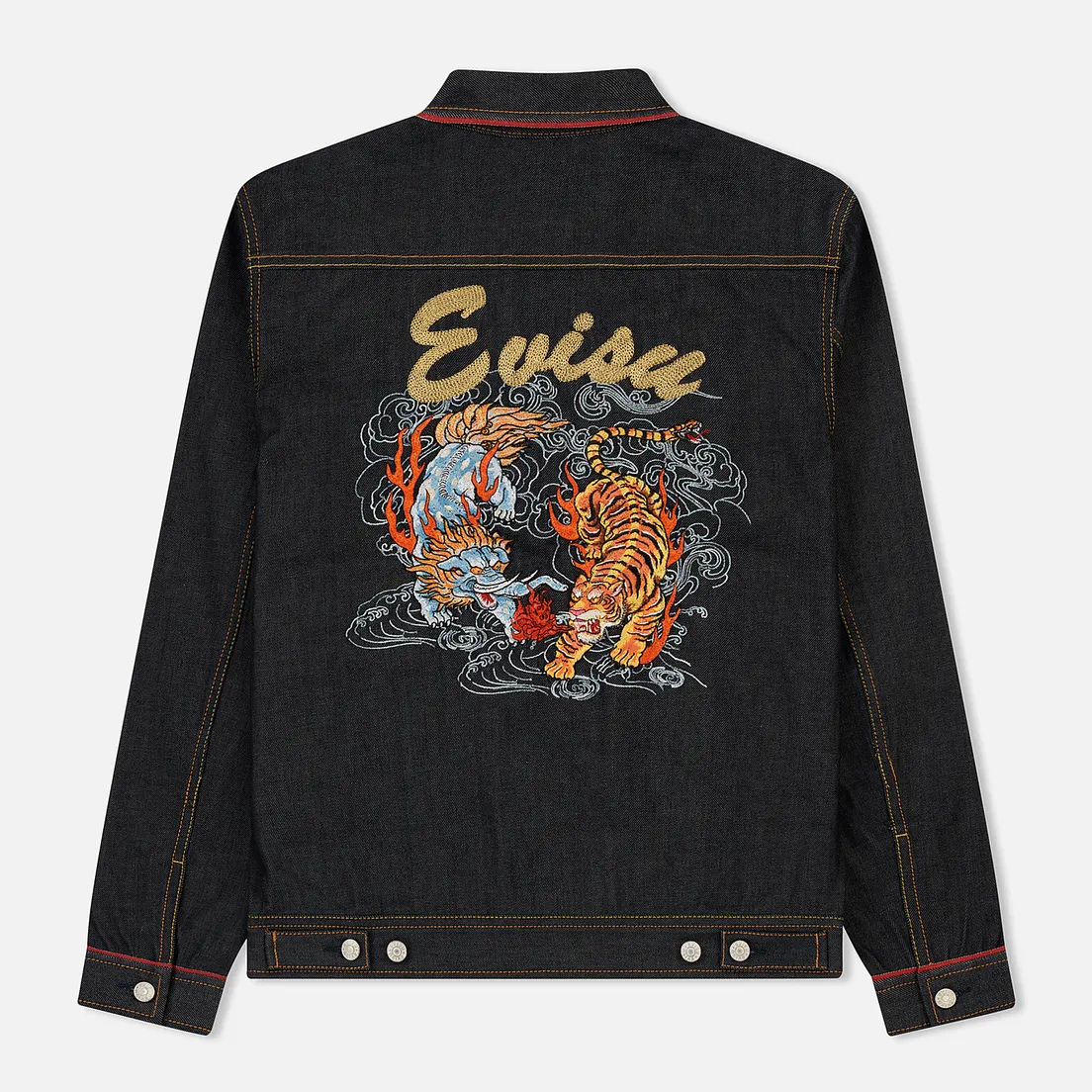 Evisu Мужская джинсовая куртка Heritage Denim Baku & Nue Embroidered At