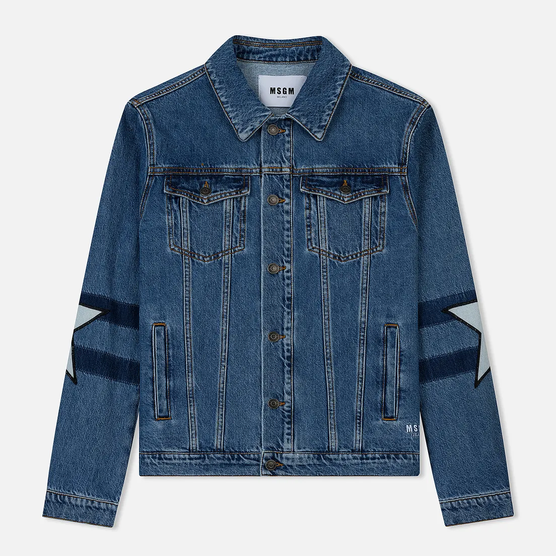 MSGM Мужская джинсовая куртка WOW Print And Stars