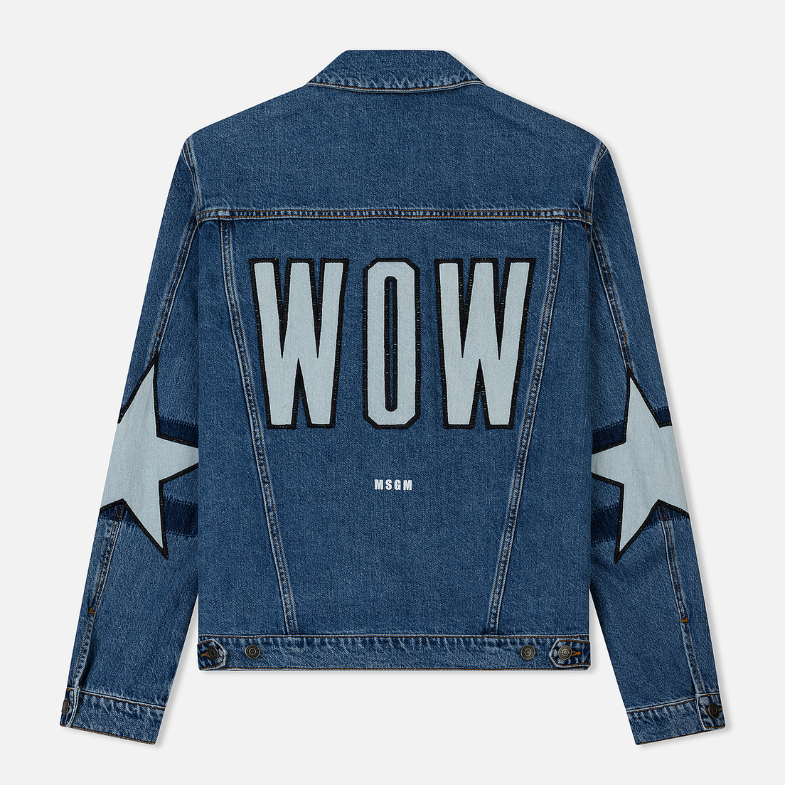 MSGM Мужская джинсовая куртка WOW Print And Stars