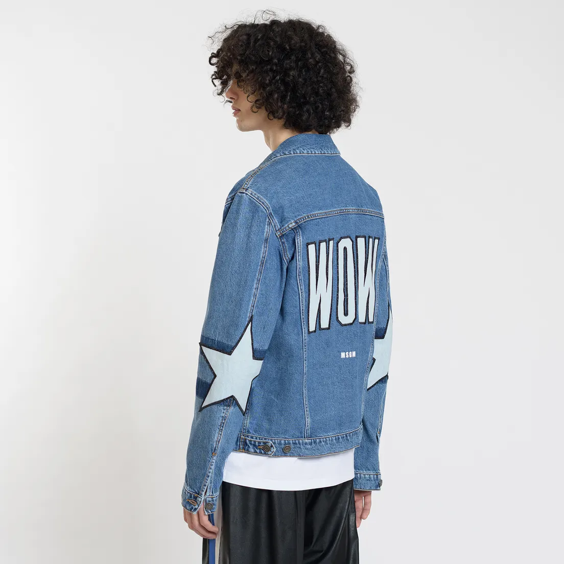 MSGM Мужская джинсовая куртка WOW Print And Stars