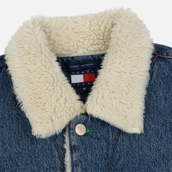 Мужская джинсовая куртка Tommy Jeans Flag Sherpa Denim Mid Blue