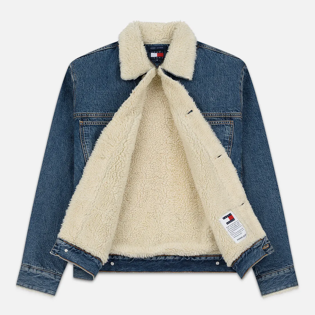 Tommy Jeans Мужская джинсовая куртка Flag Sherpa Denim