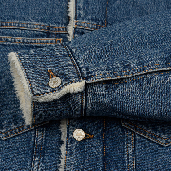 Мужская джинсовая куртка Tommy Jeans Flag Sherpa Denim Mid Blue