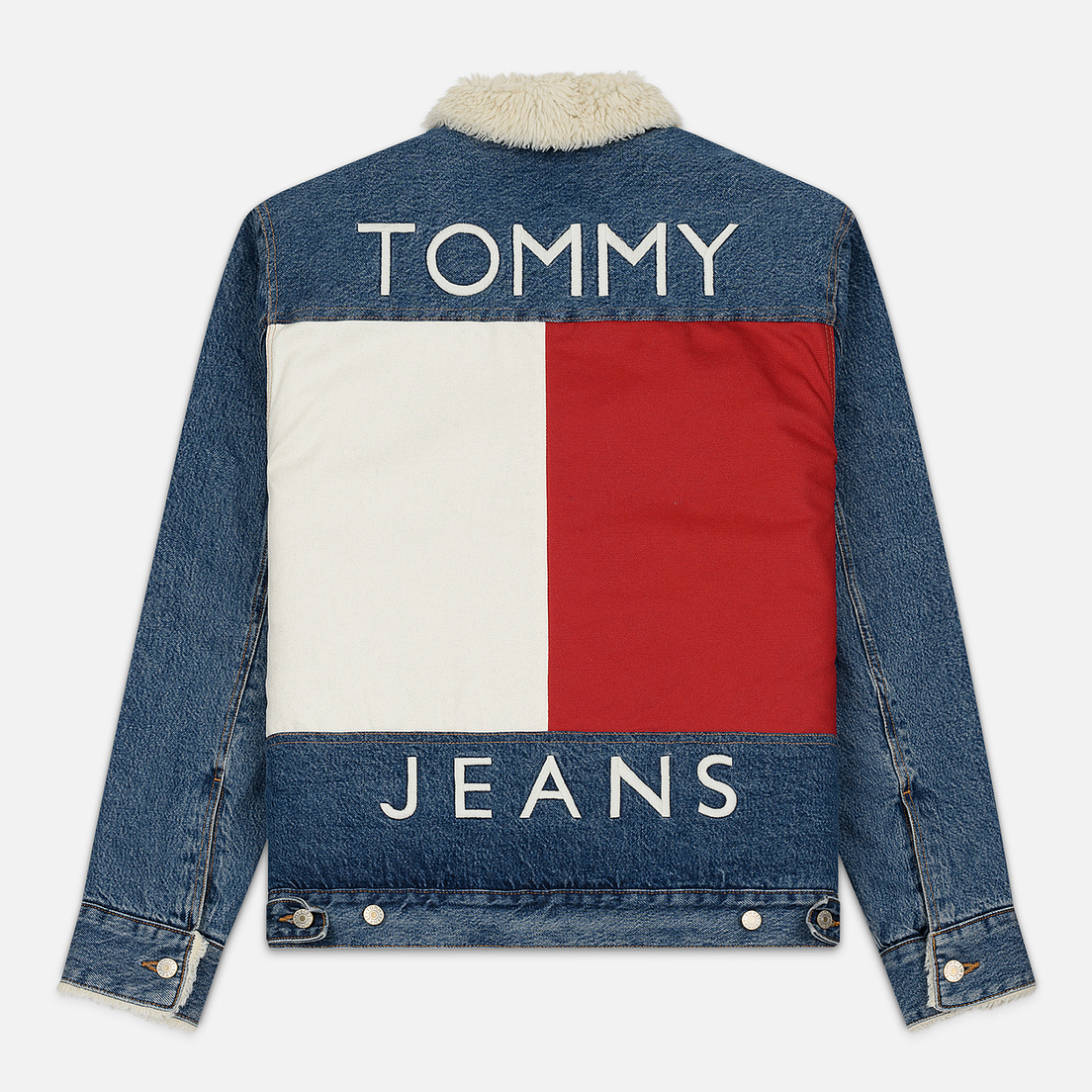 Tommy Jeans Мужская джинсовая куртка Flag Sherpa Denim