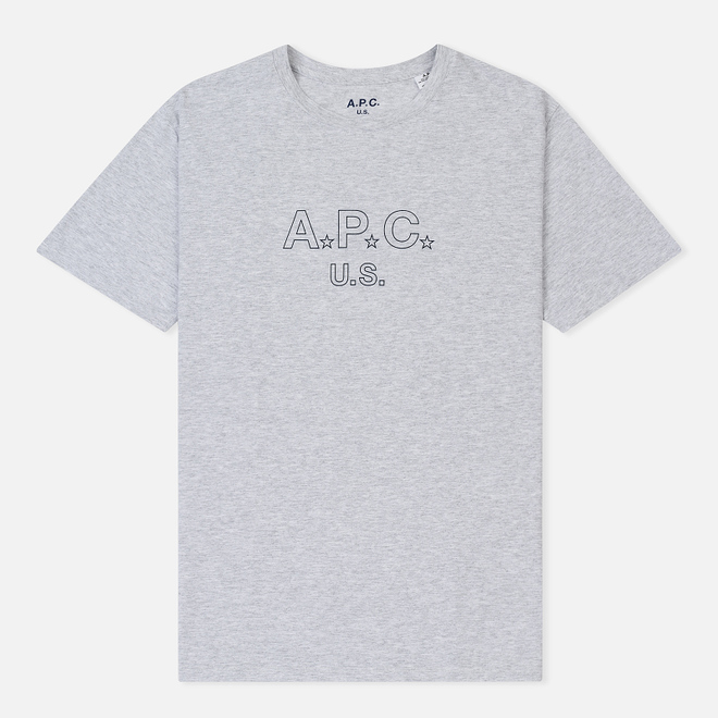 Мужская футболка A.P.C. U.S. Star Heather Grey