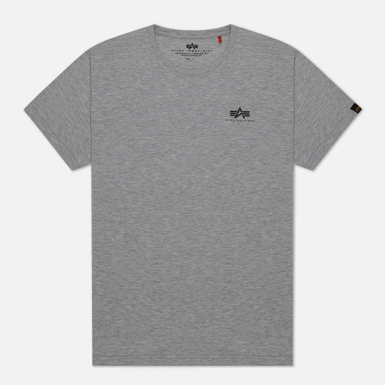 Мужская футболка Alpha Industries Basic Small Logo Grey Heather