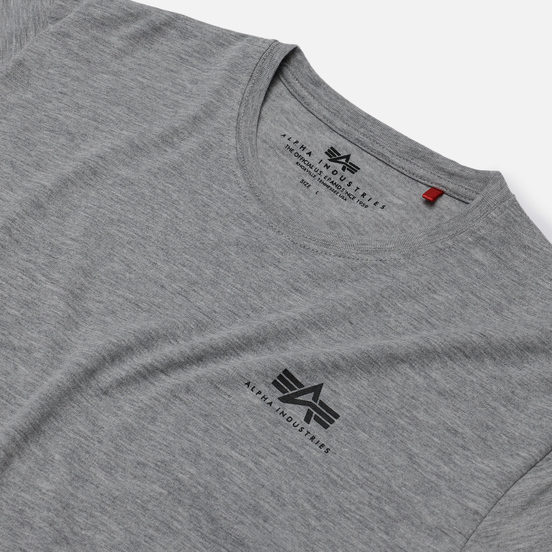 Мужская футболка Alpha Industries Basic Small Logo Grey Heather