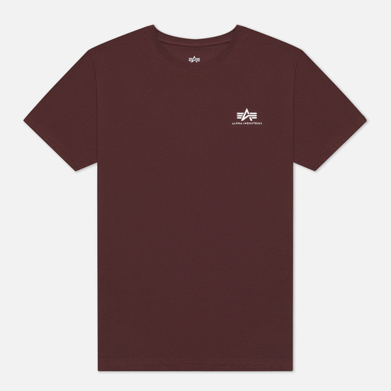 Мужская футболка Alpha Industries Basic Small Logo Wine Red