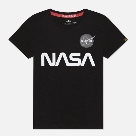 Мужская футболка Alpha Industries NASA Reflective Black